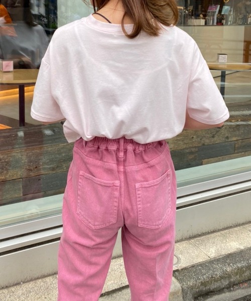 one after another NICE CLAUP（ワンアフターアナザーナイスクラップ）の「オーガニックコットンn刺しゅうTee（Tシャツ/カットソー・レディース・オフホワイト/ブラック系その他/グリーン/イエロー系その他/ベビーピンク・FREE）」の20枚目の写真