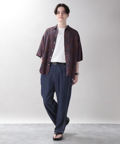 RAGEBLUE（レイジブルー）の「総柄プリント/レーヨンシャツ（シャツ/ブラウス・メンズ・ブラック/ベージュ/ブラウン/オレンジ・MEDIUM/LARGE）」の7枚目の写真