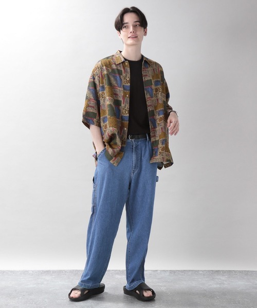 RAGEBLUE（レイジブルー）の「総柄プリント/レーヨンシャツ（シャツ/ブラウス・メンズ・ブラック/ベージュ/ブラウン/オレンジ・MEDIUM/LARGE）」の8枚目の写真