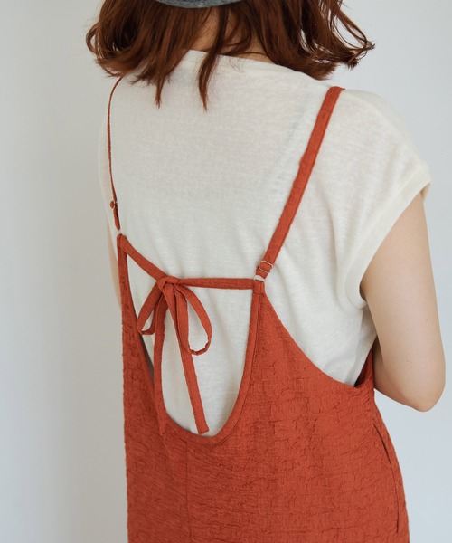 Crisp（クリスプ）の「クリンクルキャミワンピース（ワンピース・レディース・オレンジ/グリーン/アイボリー・FREE）」の11枚目の写真