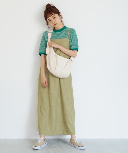 Crisp（クリスプ）の「クリンクルキャミワンピース（ワンピース・レディース・オレンジ/グリーン/アイボリー・FREE）」の15枚目の写真