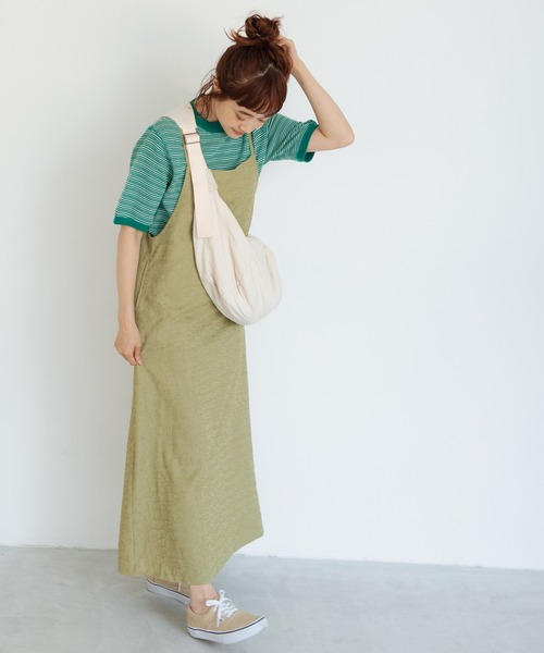 Crisp（クリスプ）の「クリンクルキャミワンピース（ワンピース・レディース・オレンジ/グリーン/アイボリー・FREE）」の16枚目の写真