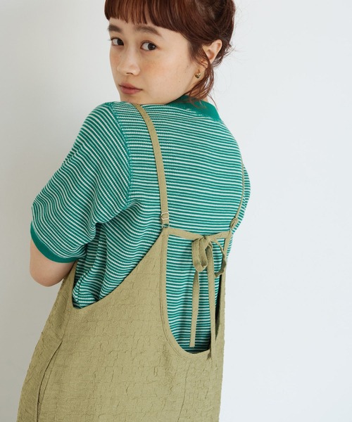 Crisp（クリスプ）の「クリンクルキャミワンピース（ワンピース・レディース・オレンジ/グリーン/アイボリー・FREE）」の19枚目の写真