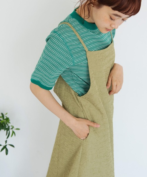 Crisp（クリスプ）の「クリンクルキャミワンピース（ワンピース・レディース・オレンジ/グリーン/アイボリー・FREE）」の21枚目の写真