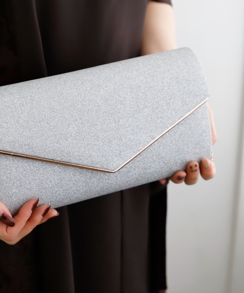 Cupid Heart（キューピッドハート）の「【Cupid Heart】結婚式バッグ　シンプルラメレター型クラッチバッグ（クラッチバッグ・レディース・ベージュ/シルバー/ブラック・MEDIUM）」の6枚目の写真