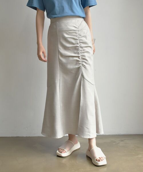 RETRO GIRL(レトロガール)の「ギャザーマーメイドSK(スカート・レディース・ライトグレー/ブラック/オレンジ・FREE)」の2枚目の写真