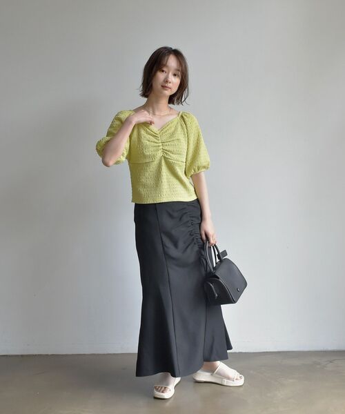 RETRO GIRL(レトロガール)の「ギャザーマーメイドSK(スカート・レディース・ライトグレー/ブラック/オレンジ・FREE)」の4枚目の写真