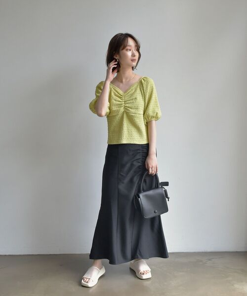 RETRO GIRL(レトロガール)の「ギャザーマーメイドSK(スカート・レディース・ライトグレー/ブラック/オレンジ・FREE)」の5枚目の写真