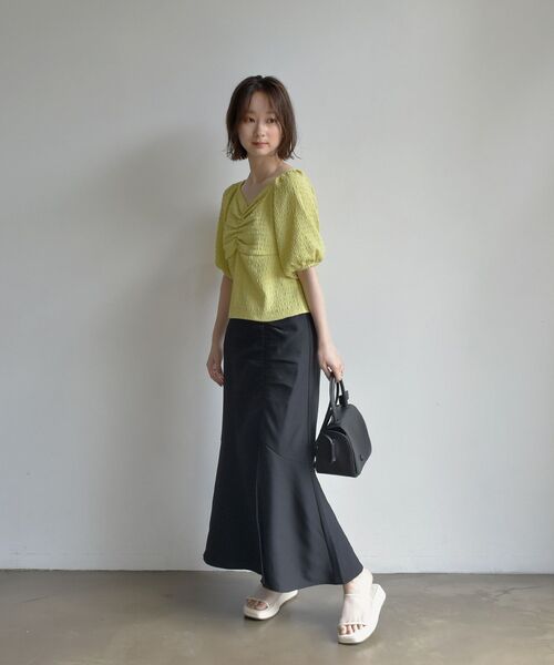 RETRO GIRL(レトロガール)の「ギャザーマーメイドSK(スカート・レディース・ライトグレー/ブラック/オレンジ・FREE)」の6枚目の写真