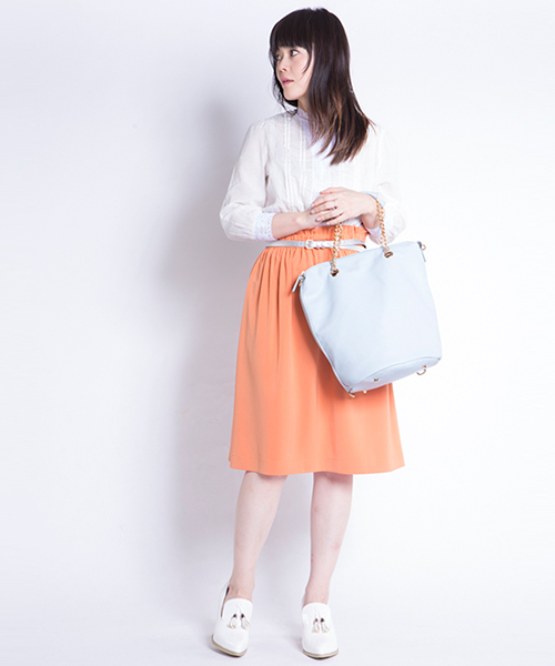 mystic（ミスティック）の「ギャザースカート（スカート・レディース・オフホワイト/ネイビー/オレンジ/ブラック・ﾌﾘ-）」の16枚目の写真