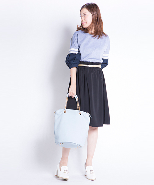 mystic（ミスティック）の「ギャザースカート（スカート・レディース・オフホワイト/ネイビー/オレンジ/ブラック・ﾌﾘ-）」の14枚目の写真