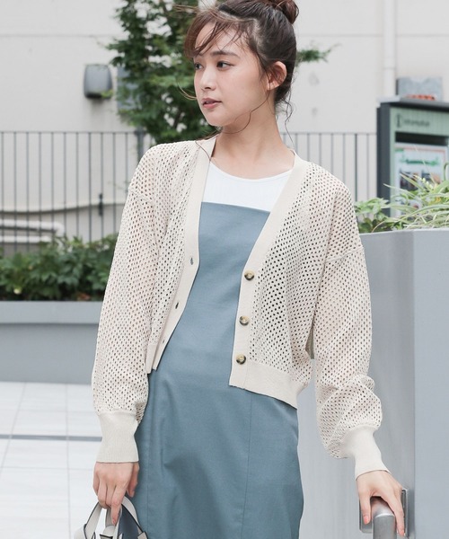 Andemiu（アンデミュウ）の「メッシュカーディガン347395（カーディガン/ボレロ・レディース・ブラック/ベージュ/グリーン・FREE）」の6枚目の写真