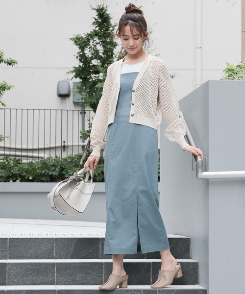 Andemiu（アンデミュウ）の「メッシュカーディガン347395（カーディガン/ボレロ・レディース・ブラック/ベージュ/グリーン・FREE）」の10枚目の写真