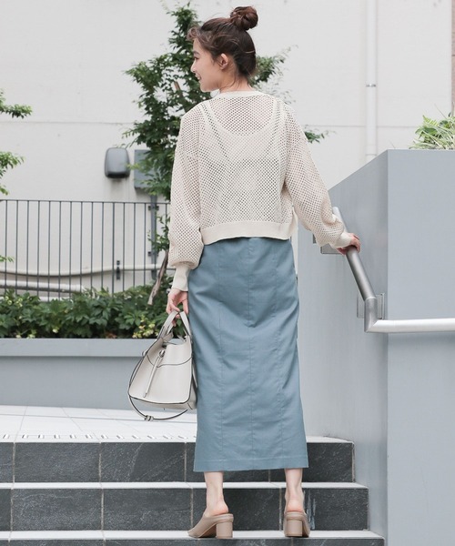 Andemiu（アンデミュウ）の「メッシュカーディガン347395（カーディガン/ボレロ・レディース・ブラック/ベージュ/グリーン・FREE）」の15枚目の写真