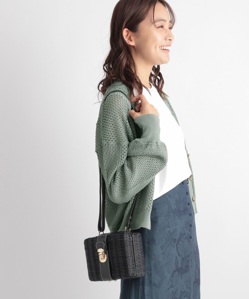 Andemiu（アンデミュウ）の「メッシュカーディガン347395（カーディガン/ボレロ・レディース・ブラック/ベージュ/グリーン・FREE）」の4枚目の写真