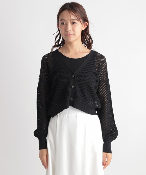 Andemiu（アンデミュウ）の「メッシュカーディガン347395（カーディガン/ボレロ・レディース・ブラック/ベージュ/グリーン・FREE）」の18枚目の写真