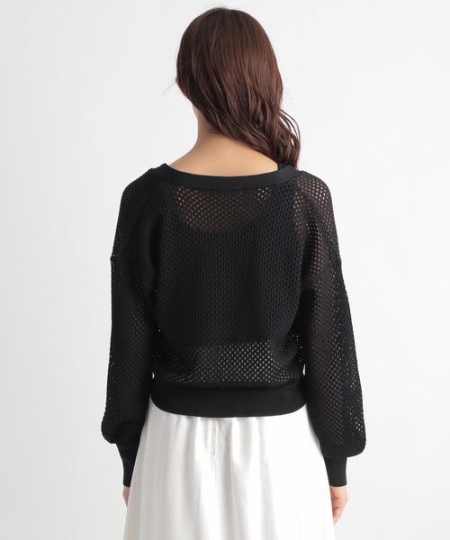 Andemiu（アンデミュウ）の「メッシュカーディガン347395（カーディガン/ボレロ・レディース・ブラック/ベージュ/グリーン・FREE）」の7枚目の写真