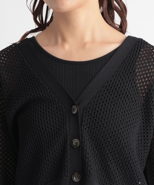 Andemiu（アンデミュウ）の「メッシュカーディガン347395（カーディガン/ボレロ・レディース・ブラック/ベージュ/グリーン・FREE）」の16枚目の写真