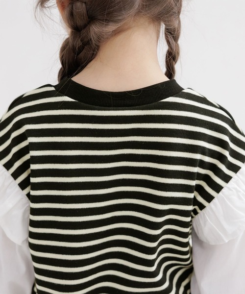 Bee des Bee（ビーデスビー）の「異素材切り替えトップス（その他トップス・キッズ・ブラック/ベージュ・100cm/140cm/150cm/110cm/130cm/120cm）」の5枚目の写真