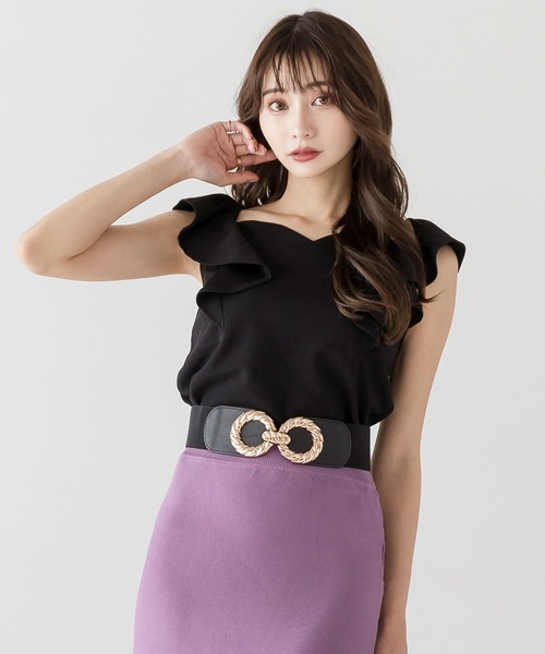 Julia Boutique（ジュリアブティック）の「ツイストリングゴムベルト/22181（ベルト・レディース・ゴールド・ONE）」の3枚目の写真