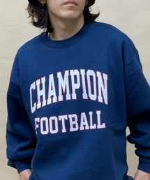 CHAMPION/チャンピオン オーバーサイズ カレッジロゴ クルーネックスウェット/裏起毛トレーナー アメカジ ロゴプリントトレーナー/セットアップ対応 C3-W027