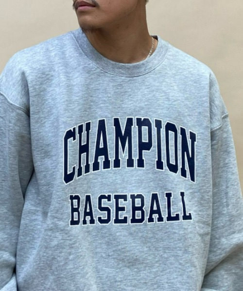 Champion（チャンピオン）の「CHAMPION/チャンピオン オーバーサイズ カレッジロゴ クルーネックスウェット/裏起毛トレーナー アメカジ ロゴプリントトレーナー/セットアップ対応 C3-W027（スウェット・メンズ・ブラック/ネイビー/グレー・M/L/XL）」の15枚目の写真