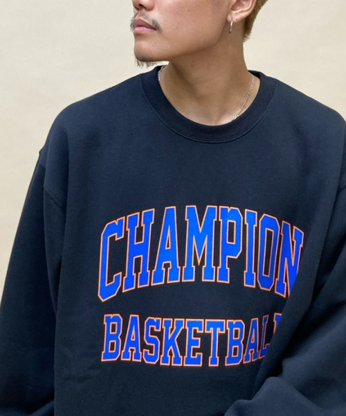 Champion（チャンピオン）の「CHAMPION/チャンピオン オーバーサイズ カレッジロゴ クルーネックスウェット/裏起毛トレーナー アメカジ ロゴプリントトレーナー/セットアップ対応 C3-W027（スウェット・メンズ・ブラック/ネイビー/グレー・M/L/XL）」の10枚目の写真