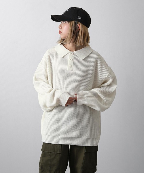 lilysilk カシミア100% ドロップショルダーポロニット ドロップショルダー カシミアポロシャツ