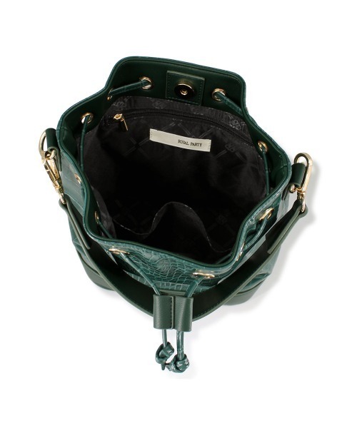 ROYAL PARTY（ロイヤルパーティー）の「ROYAL PARTY (ロイヤルパーティー) 巾着ショルダーバッグ クロコ RPT-B074（ショルダーバッグ・レディース・ベージュ/ブラック/グリーン・FREE）」の7枚目の写真