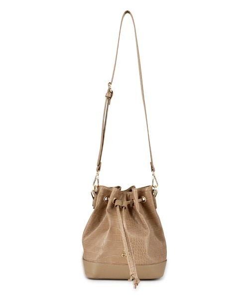 ROYAL PARTY（ロイヤルパーティー）の「ROYAL PARTY (ロイヤルパーティー) 巾着ショルダーバッグ クロコ RPT-B074（ショルダーバッグ・レディース・ベージュ/ブラック/グリーン・FREE）」の14枚目の写真