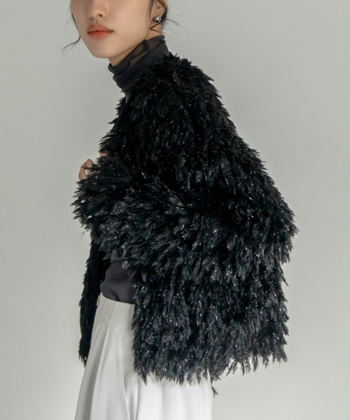 VACANCY（ヴァカンシー）の「カットフリンジカーディガン（カーディガン/ボレロ・レディース・ブラック/アイボリー/ブルー・FREE）」の21枚目の写真
