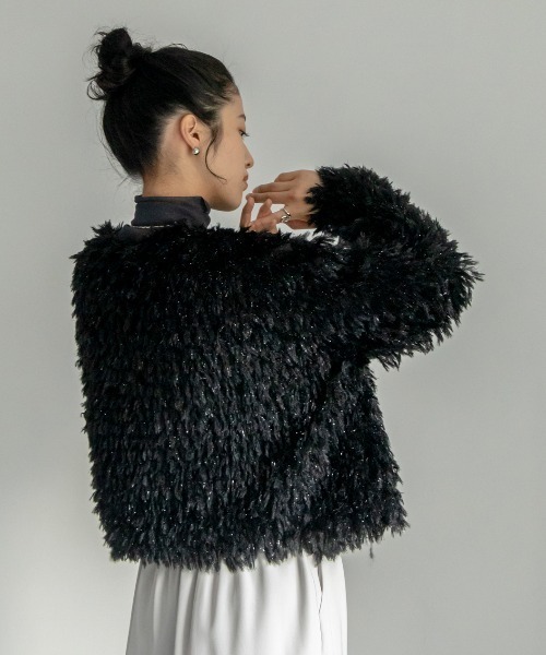 VACANCY（ヴァカンシー）の「カットフリンジカーディガン（カーディガン/ボレロ・レディース・ブラック/アイボリー/ブルー・FREE）」の22枚目の写真