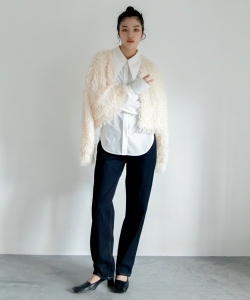 VACANCY（ヴァカンシー）の「カットフリンジカーディガン（カーディガン/ボレロ・レディース・ブラック/アイボリー/ブルー・FREE）」の17枚目の写真