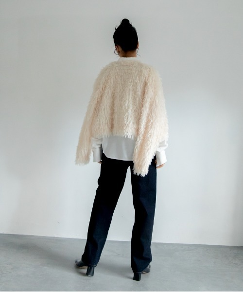 VACANCY（ヴァカンシー）の「カットフリンジカーディガン（カーディガン/ボレロ・レディース・ブラック/アイボリー/ブルー・FREE）」の19枚目の写真