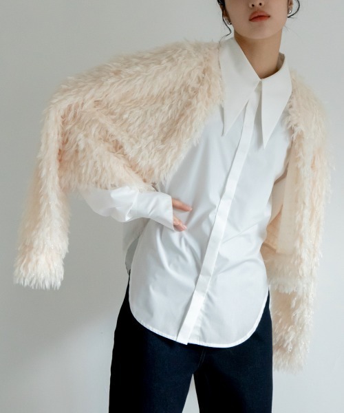 VACANCY（ヴァカンシー）の「カットフリンジカーディガン（カーディガン/ボレロ・レディース・ブラック/アイボリー/ブルー・FREE）」の13枚目の写真