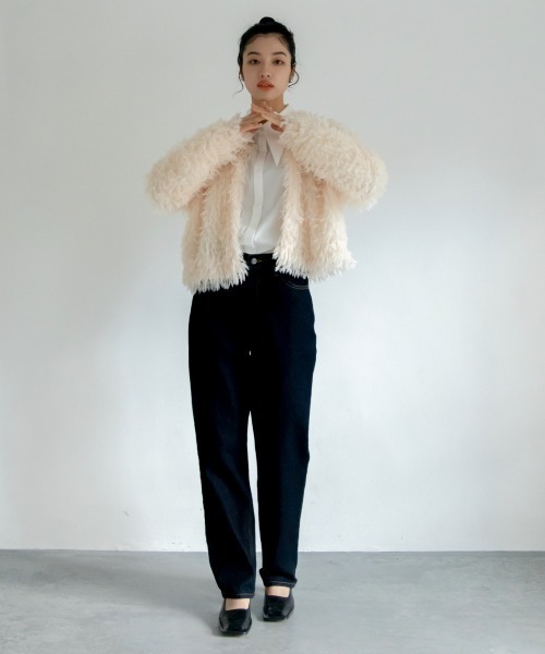 VACANCY（ヴァカンシー）の「カットフリンジカーディガン（カーディガン/ボレロ・レディース・ブラック/アイボリー/ブルー・FREE）」の10枚目の写真