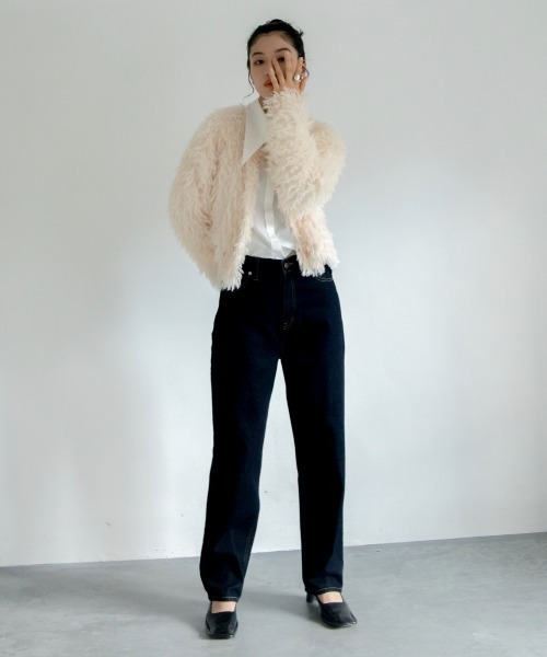 VACANCY（ヴァカンシー）の「カットフリンジカーディガン（カーディガン/ボレロ・レディース・ブラック/アイボリー/ブルー・FREE）」の11枚目の写真