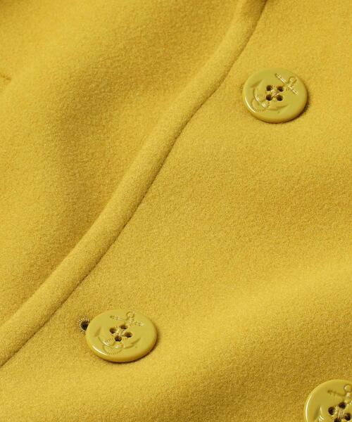 coen（コーエン）の「ジャージーメルトンビッグカラーPコート（ピーコート・レディース・ダークグレー/ベージュ/ライム・L/M）」の14枚目の写真