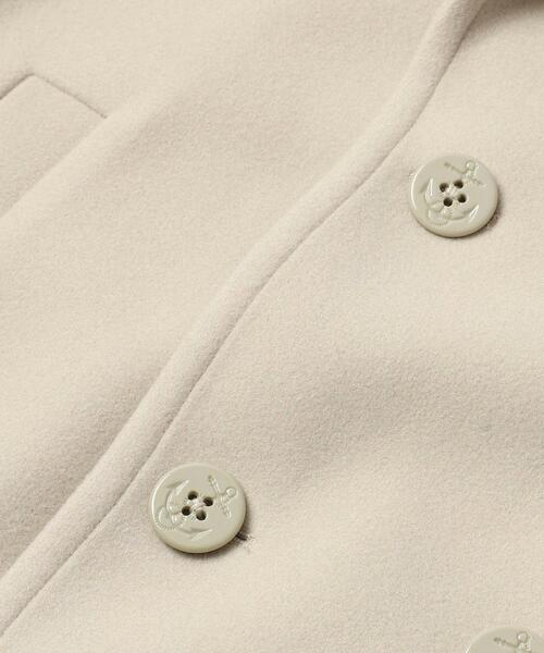 coen（コーエン）の「ジャージーメルトンビッグカラーPコート（ピーコート・レディース・ダークグレー/ベージュ/ライム・L/M）」の13枚目の写真