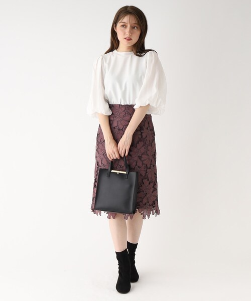 index（インデックス）の「◆オーガンジースリーブ ドッキングトップス【WEB限定サイズ】（Tシャツ/カットソー・レディース・ライトブルー/ブラック/ホワイト系・40/38/42/36）」の13枚目の写真