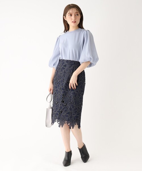 index（インデックス）の「◆オーガンジースリーブ ドッキングトップス【WEB限定サイズ】（Tシャツ/カットソー・レディース・ライトブルー/ブラック/ホワイト系・40/38/42/36）」の18枚目の写真