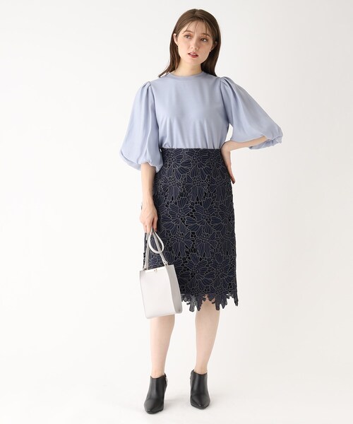 index（インデックス）の「◆オーガンジースリーブ ドッキングトップス【WEB限定サイズ】（Tシャツ/カットソー・レディース・ライトブルー/ブラック/ホワイト系・40/38/42/36）」の19枚目の写真