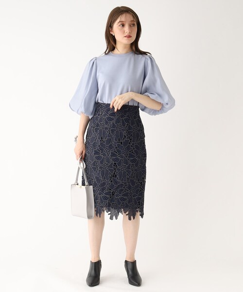 index（インデックス）の「◆オーガンジースリーブ ドッキングトップス【WEB限定サイズ】（Tシャツ/カットソー・レディース・ライトブルー/ブラック/ホワイト系・40/38/42/36）」の20枚目の写真