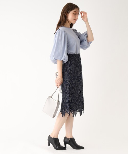 index（インデックス）の「◆オーガンジースリーブ ドッキングトップス【WEB限定サイズ】（Tシャツ/カットソー・レディース・ライトブルー/ブラック/ホワイト系・40/38/42/36）」の22枚目の写真