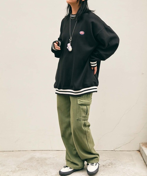 SPOC STORE（スポックストア）の「【SPOC STORE】リブラインオーバーサイズスウェット（スウェット・メンズ・ブルーグリーン/ブラック/ブルー・M/L）」の8枚目の写真