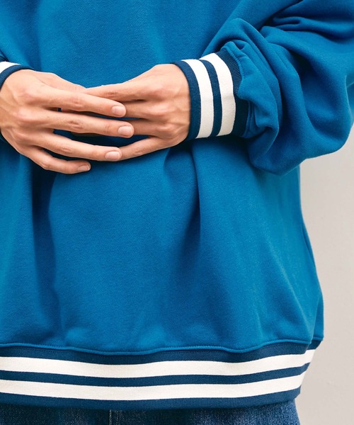 SPOC STORE（スポックストア）の「【SPOC STORE】リブラインオーバーサイズスウェット（スウェット・メンズ・ブルーグリーン/ブラック/ブルー・M/L）」の12枚目の写真