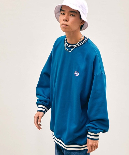 SPOC STORE（スポックストア）の「【SPOC STORE】リブラインオーバーサイズスウェット（スウェット・メンズ・ブルーグリーン/ブラック/ブルー・M/L）」の9枚目の写真