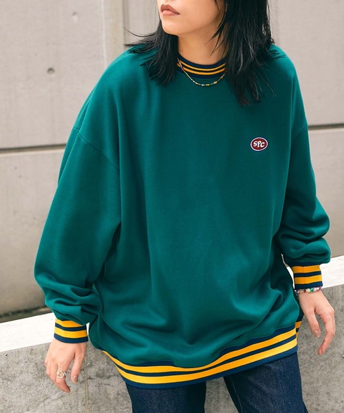 SPOC STORE（スポックストア）の「【SPOC STORE】リブラインオーバーサイズスウェット（スウェット・メンズ・ブルーグリーン/ブラック/ブルー・M/L）」の5枚目の写真