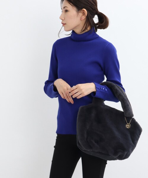 SHOO・LA・RUE（シューラルー）の「◆フェイクファートート（トートバッグ・レディース・ブラウン系1/ダークグレー/サンドベージュ/ライトグリーン/アイボリー/グレー・00）」の17枚目の写真