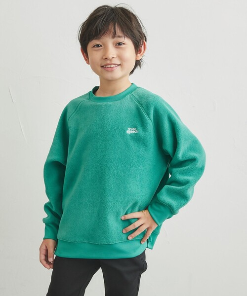 coen（コーエン）の「FreeSpeech(フリースピーチ)別注ラグランクルーネックフリース（スウェット・キッズ・ケリー/ブラック・130/120/150/110/100/140）」の12枚目の写真